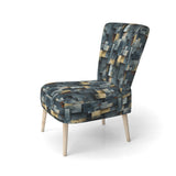 Industrial Concrete Wall Illusion - Modern Arm Chair