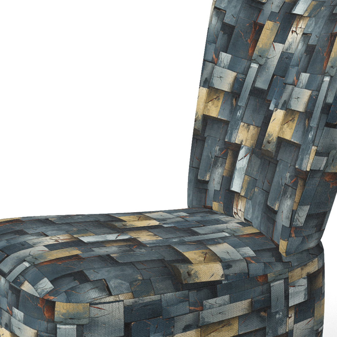 Industrial Concrete Wall Illusion - Modern Arm Chair