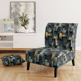 Industrial Concrete Wall Illusion - Modern Arm Chair