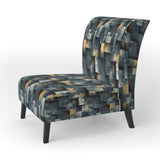 Industrial Concrete Wall Illusion - Modern Arm Chair
