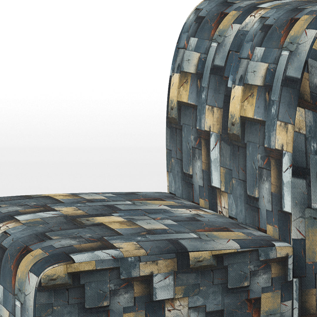 Industrial Concrete Wall Illusion - Modern Arm Chair