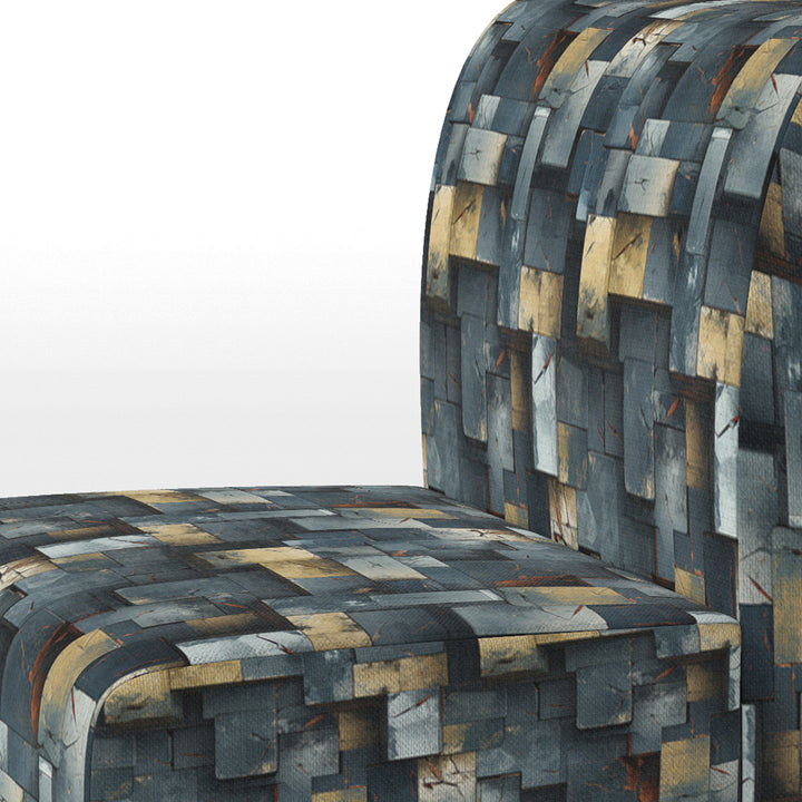 Industrial Concrete Wall Illusion - Modern Arm Chair
