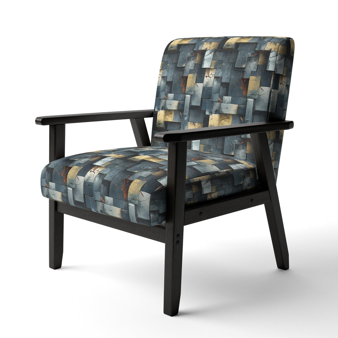 Industrial Concrete Wall Illusion - Modern Arm Chair