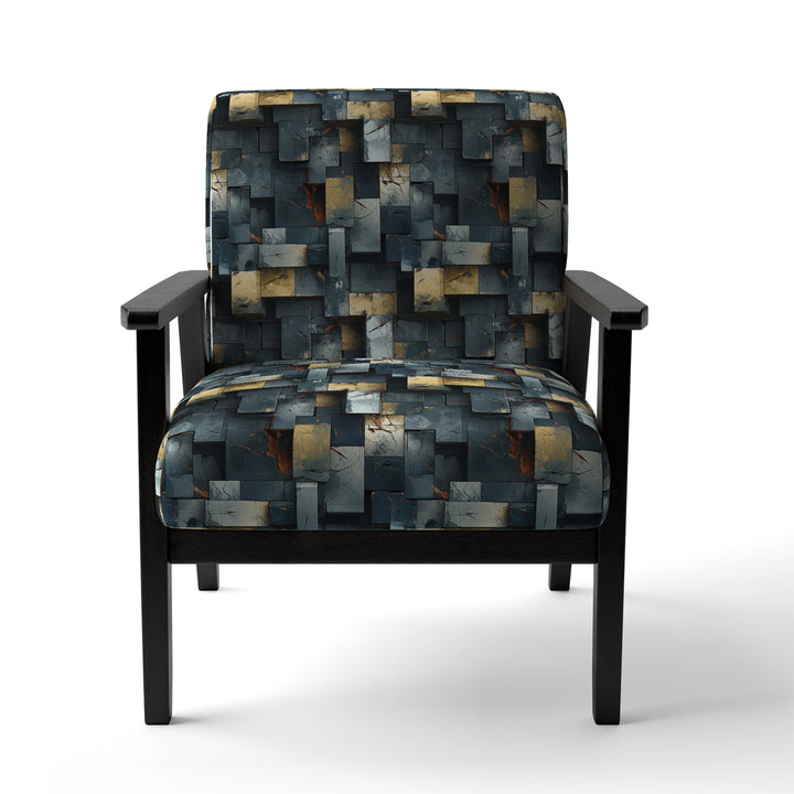 Industrial Concrete Wall Illusion - Modern Arm Chair