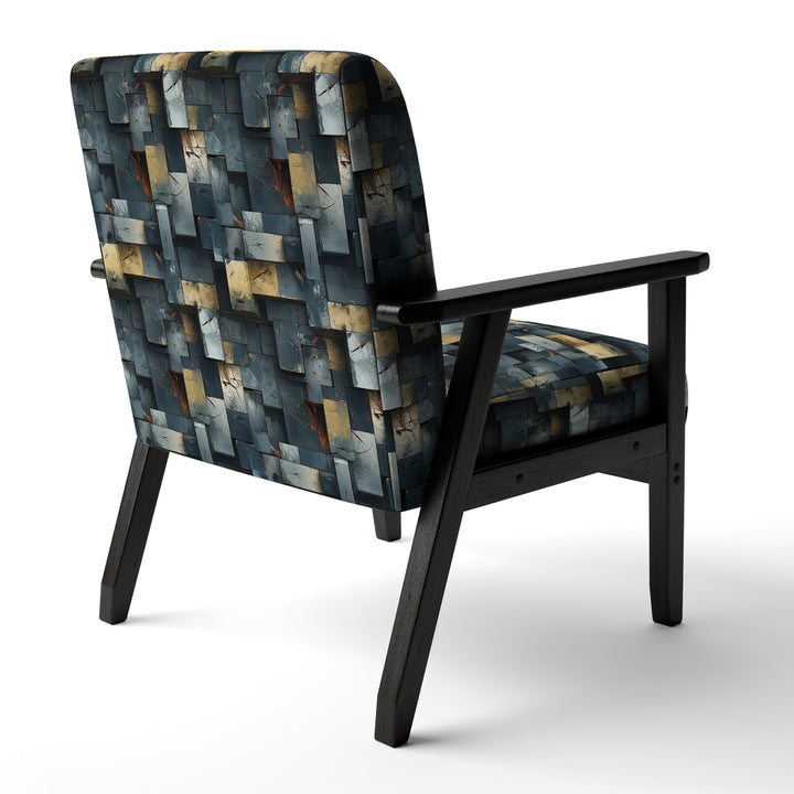 Industrial Concrete Wall Illusion - Modern Arm Chair