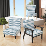 Contemporary White And Grey Chevron - Glam Arm Chair