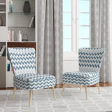Contemporary White And Grey Chevron - Glam Arm Chair