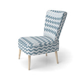 Contemporary White And Grey Chevron - Glam Arm Chair