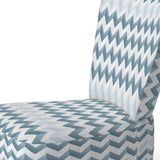Contemporary White And Grey Chevron - Glam Arm Chair