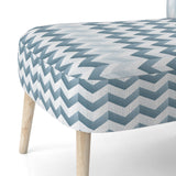 Contemporary White And Grey Chevron - Glam Arm Chair