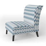 Contemporary White And Grey Chevron - Glam Arm Chair