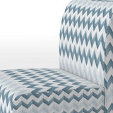 Contemporary White And Grey Chevron - Glam Arm Chair