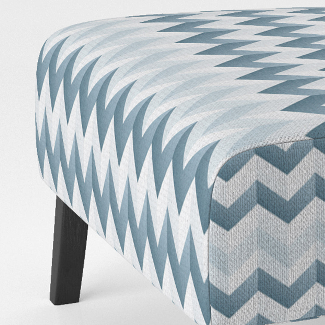 Contemporary White And Grey Chevron - Glam Arm Chair