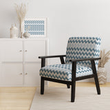 Contemporary White And Grey Chevron - Glam Arm Chair