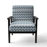 Contemporary White And Grey Chevron - Glam Arm Chair