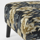 Black And Beige Damask Flower Opulence - Bohemian Accent Side Chair