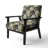 Black And Beige Damask Flower Opulence - Bohemian Accent Side Chair