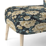 Dark Beige Flower Damask Breeze - Bohemian Accent Side Chair