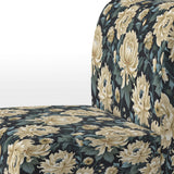 Dark Beige Flower Damask Breeze - Bohemian Accent Side Chair