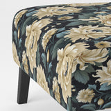 Dark Beige Flower Damask Breeze - Bohemian Accent Side Chair