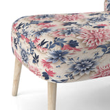 Blue Pink And White Damask Flower - Cottage Arm Chair
