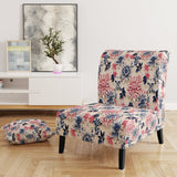 Blue Pink And White Damask Flower - Cottage Arm Chair