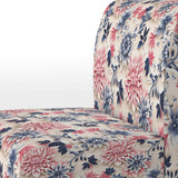 Blue Pink And White Damask Flower - Cottage Arm Chair