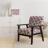Blue Pink And White Damask Flower - Cottage Arm Chair