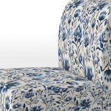 Blue And White Damask Flower - Cottage Accent Side Chair