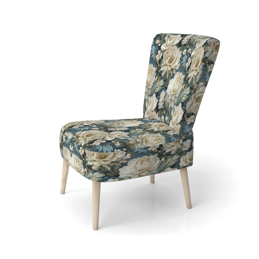 Beige And Green Natural Damask Serenity - Cottage Arm Chair