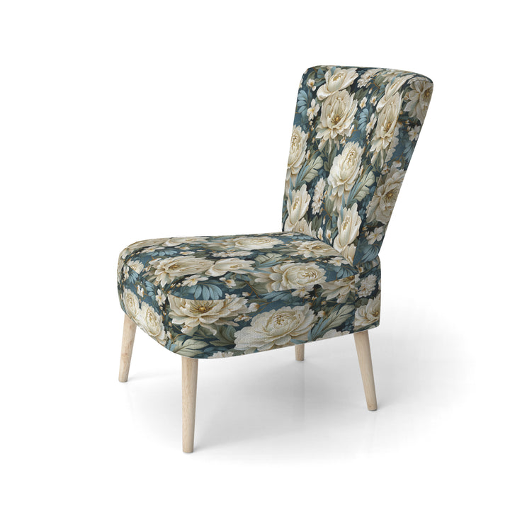 Beige And Green Natural Damask Serenity - Cottage Arm Chair