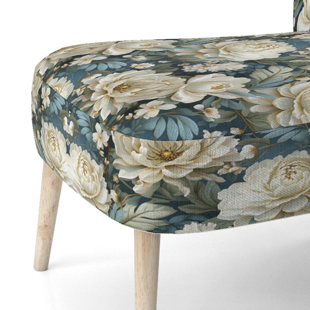 Beige And Green Natural Damask Serenity - Cottage Arm Chair