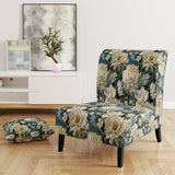 Beige And Green Natural Damask Serenity - Cottage Arm Chair