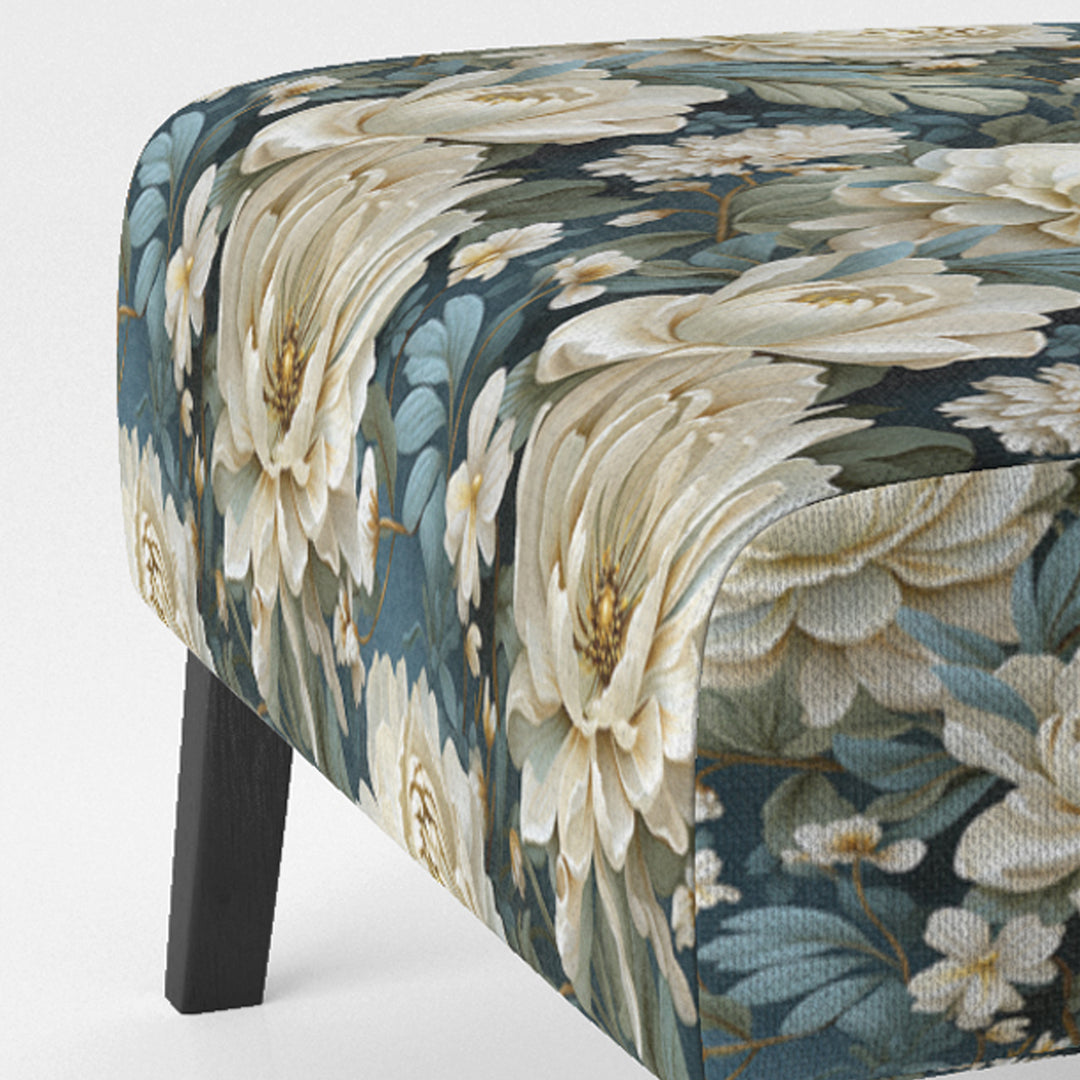 Beige And Green Natural Damask Serenity - Cottage Arm Chair