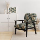 Beige And Green Natural Damask Serenity - Cottage Arm Chair