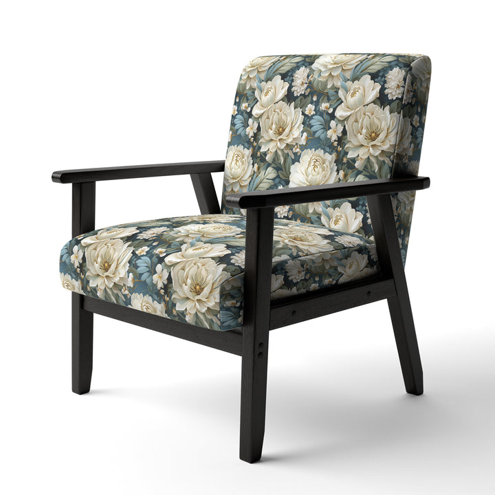 Beige And Green Natural Damask Serenity - Cottage Arm Chair