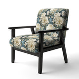 Beige And Green Natural Damask Serenity - Cottage Arm Chair