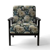 Beige And Green Natural Damask Serenity - Cottage Arm Chair