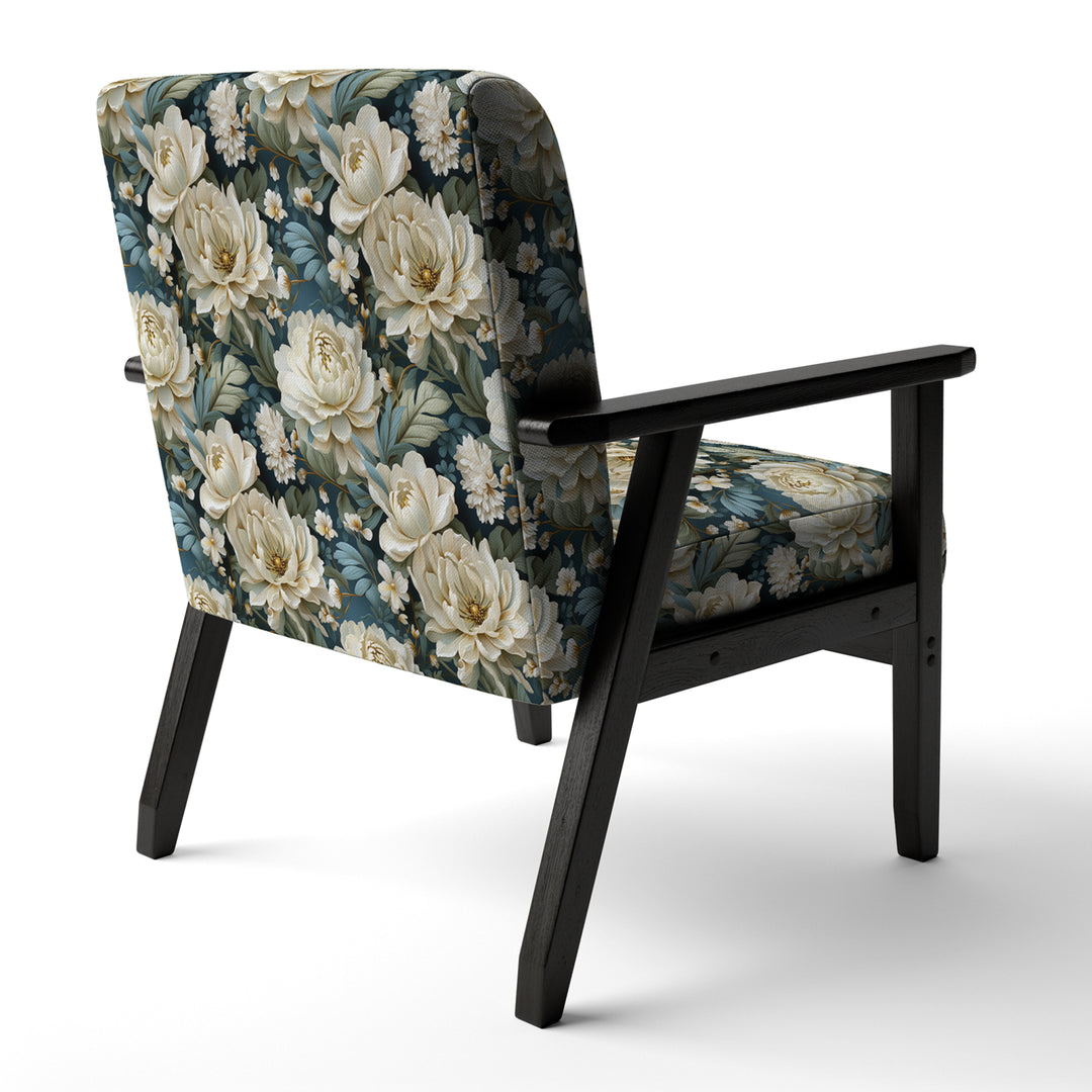 Beige And Green Natural Damask Serenity - Cottage Arm Chair
