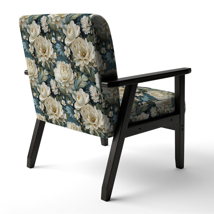 Beige And Green Natural Damask Serenity - Cottage Arm Chair