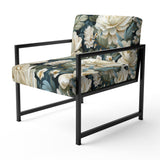 Beige And Green Natural Damask Serenity - Cottage Arm Chair