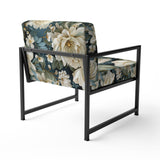 Beige And Green Natural Damask Serenity - Cottage Arm Chair