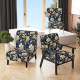 Blue Peonies Regal Damask Opulence - Cottage Arm Chair