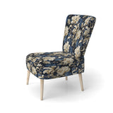 Blue Peonies Regal Damask Opulence - Cottage Arm Chair