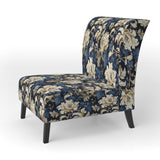 Blue Peonies Regal Damask Opulence - Cottage Arm Chair