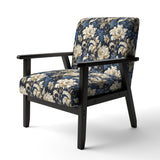 Blue Peonies Regal Damask Opulence - Cottage Arm Chair