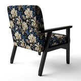 Blue Peonies Regal Damask Opulence - Cottage Arm Chair