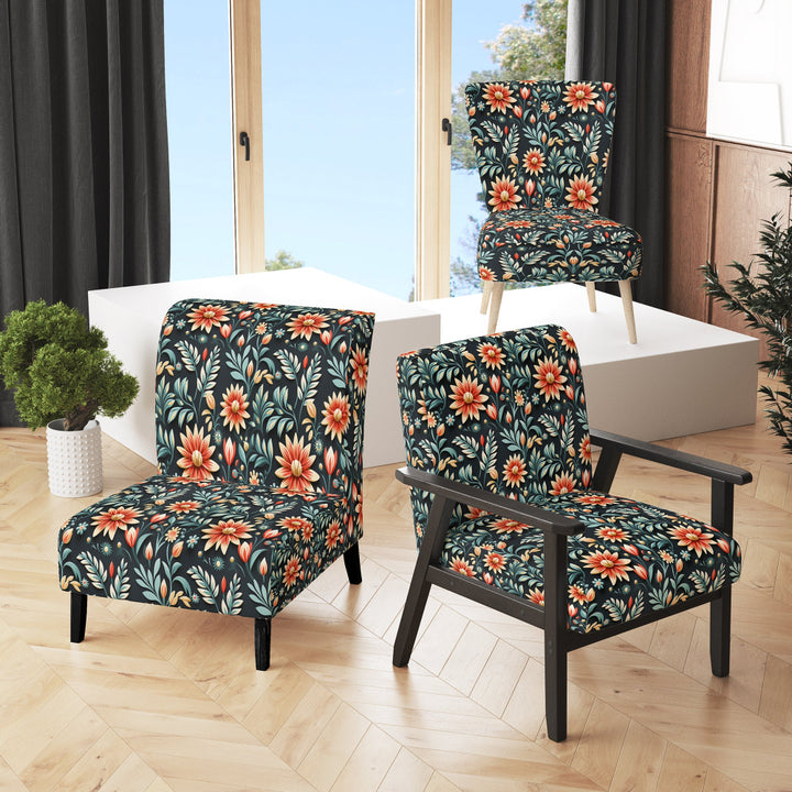 Tribal Green Damask Accents - Bohemian Arm Chair