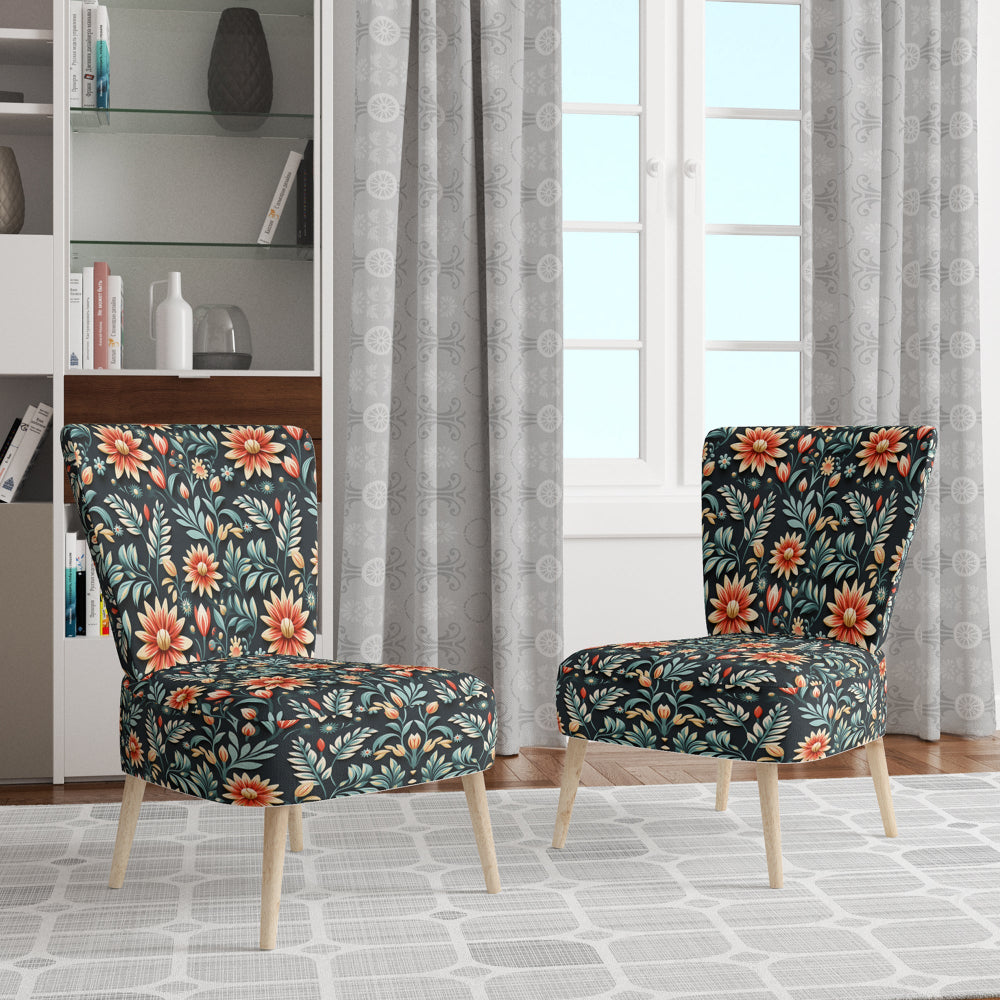 Tribal Green Damask Accents - Bohemian Arm Chair