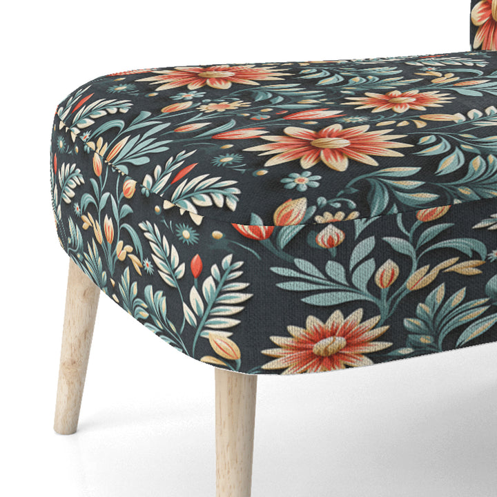 Tribal Green Damask Accents - Bohemian Arm Chair